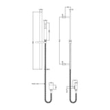Modern Splash Brushed Bronze Rectangular Shower Slider Rail Kit