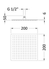 Modern Splash  Chrome Fixed Shower Head