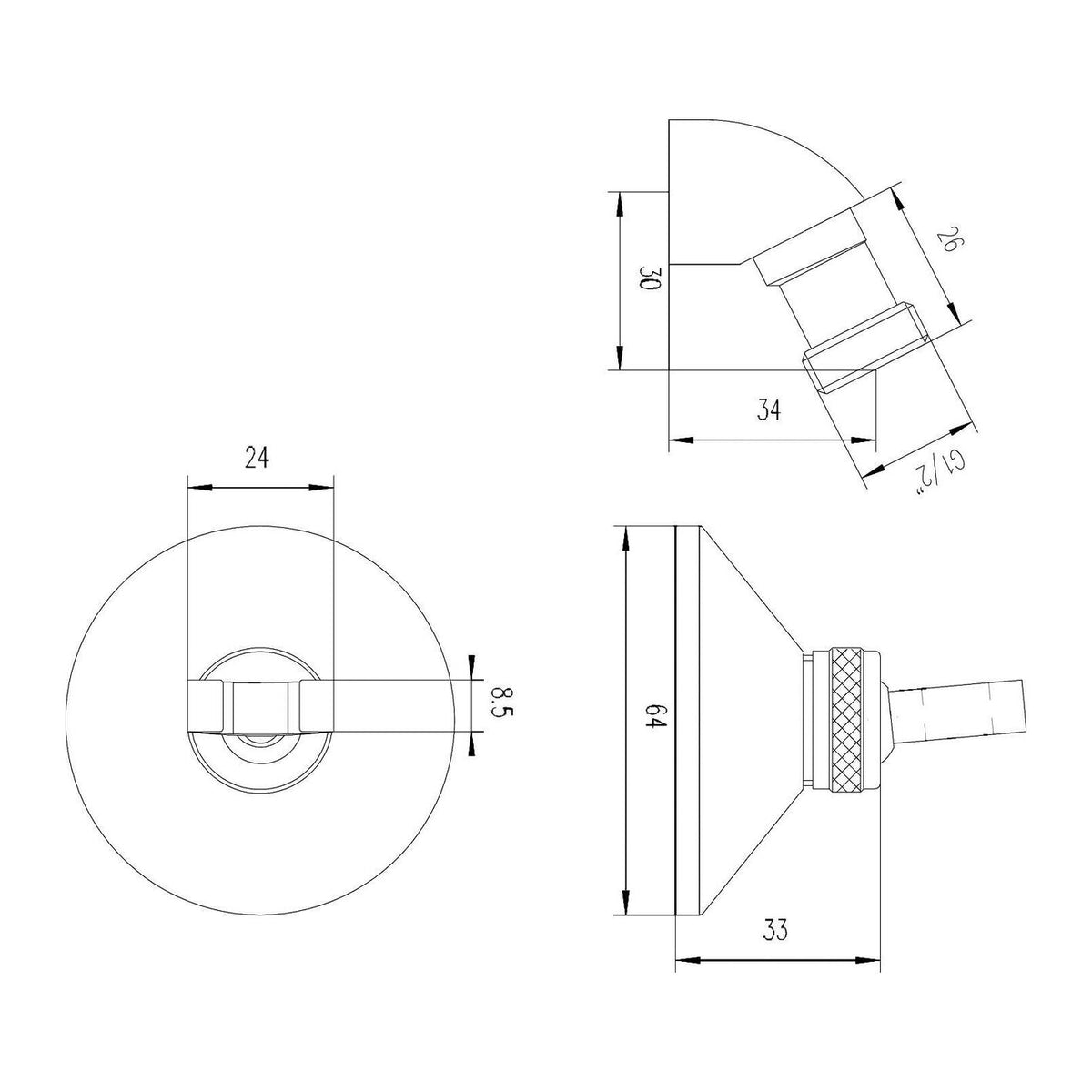 Chrome Wall Bracket & Elbow