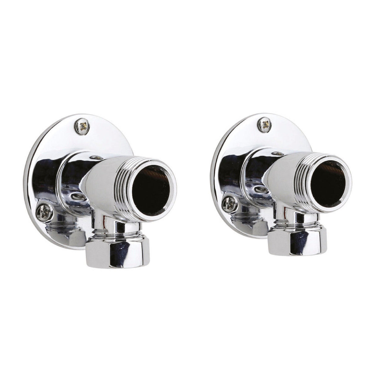 Modern Splash Chrome Backplate Elbow Unions for use with Bar Shower Valves