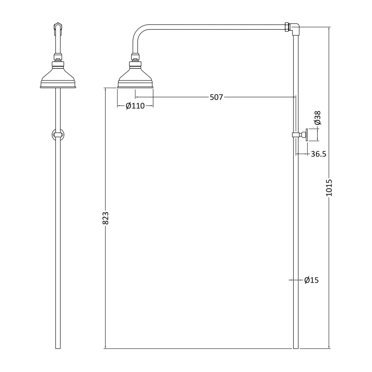 Modern Splash Chrome Rigid Riser Kit
