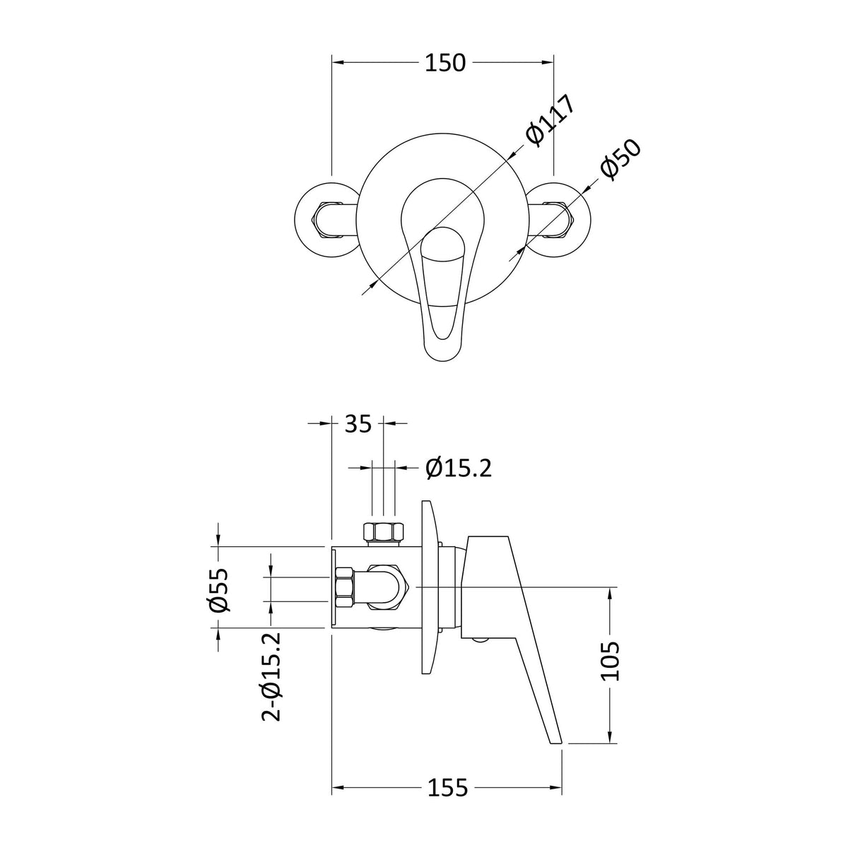 Modern Splash Chrome Round Concealed Or Exposed Shower Valve