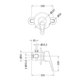 Modern Splash Chrome Round Concealed Or Exposed Shower Valve
