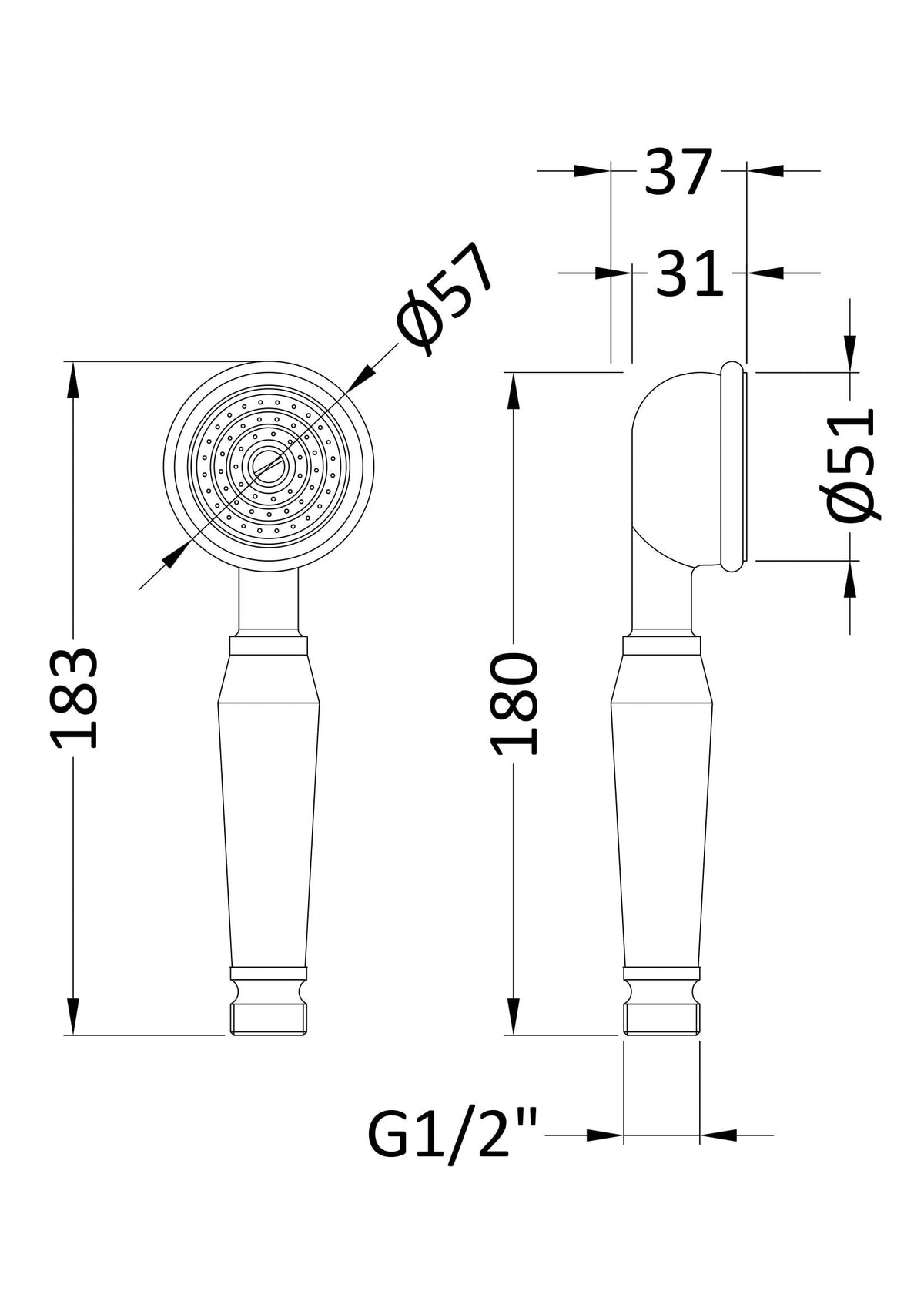 Traditional Chrome Small Handset
