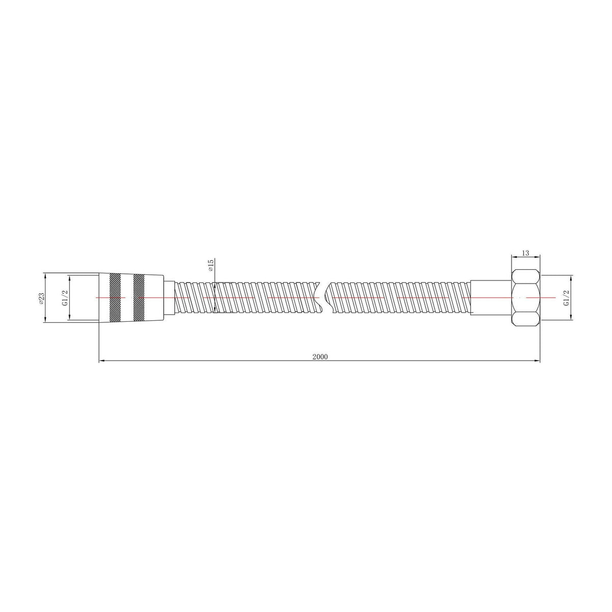 2m Chrome Double Lock Shower Flex