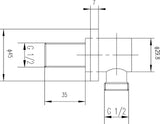 Chrome Shower Outlet Elbow
