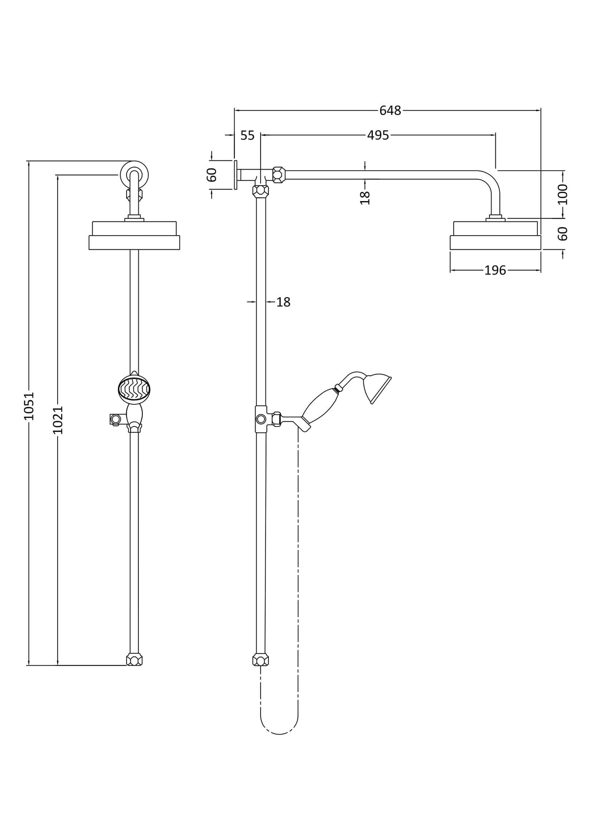 Chrome Rigid Riser Kit Dual Function