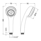 Modern Splash Chrome Three Function Shower Handset Kit