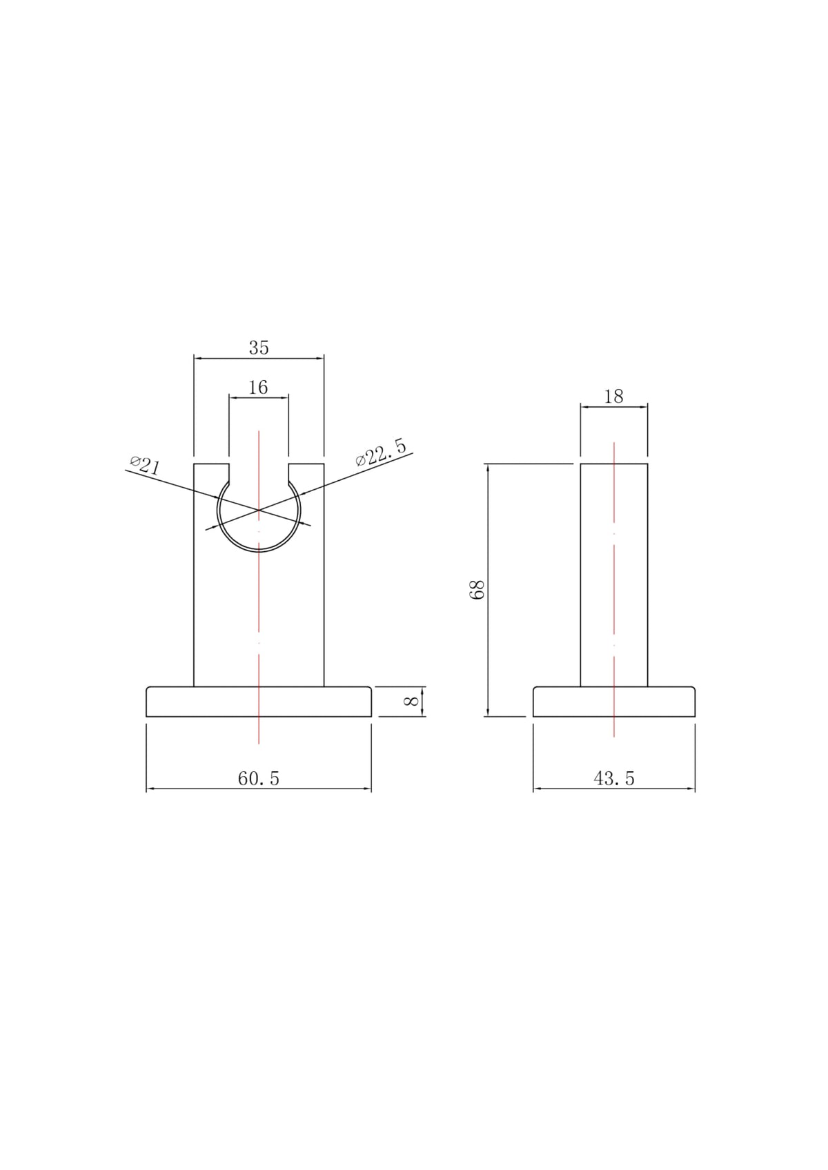 Chrome Shower Wall Bracket