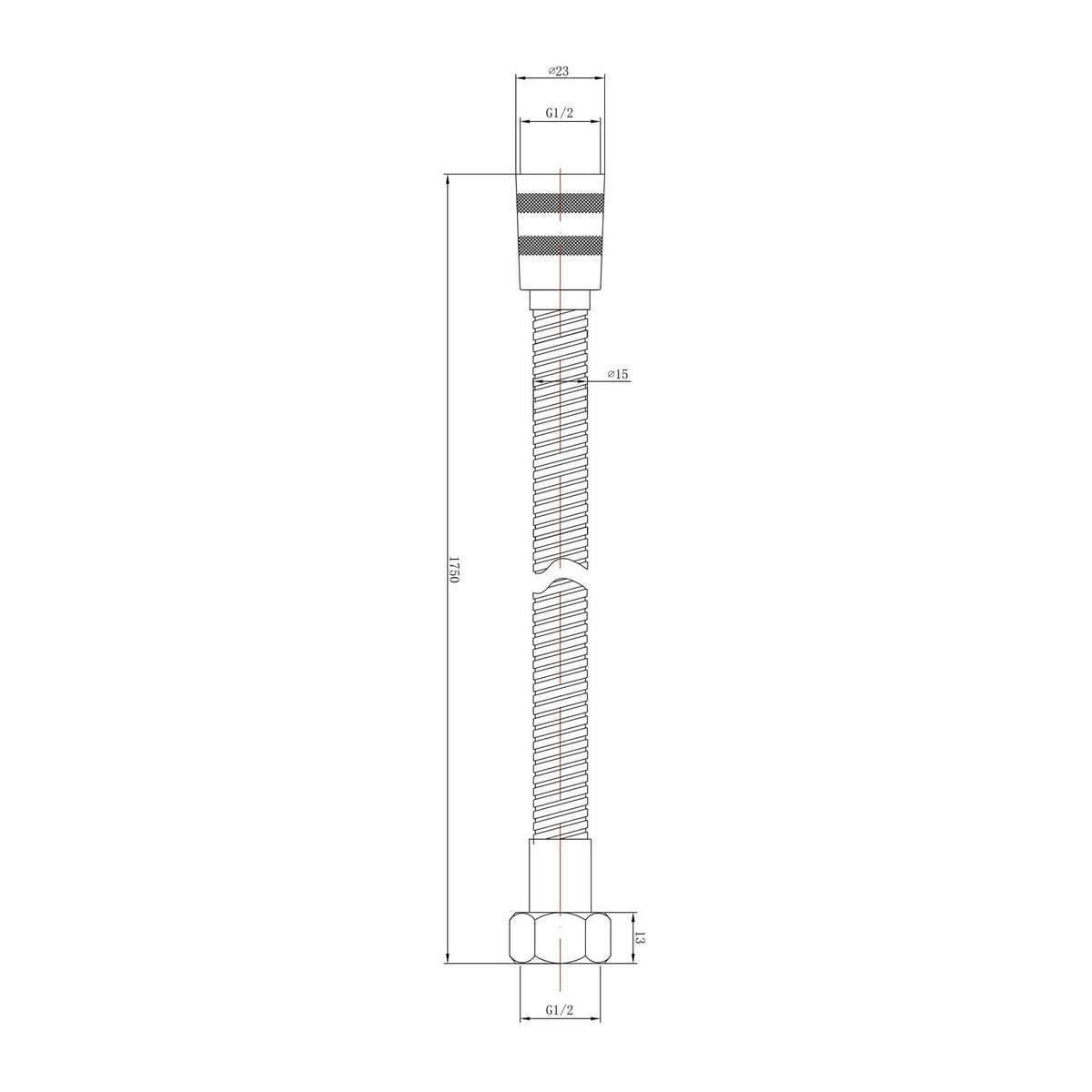 Modern Splash  1.75m Chrome Double Lock Shower Flex