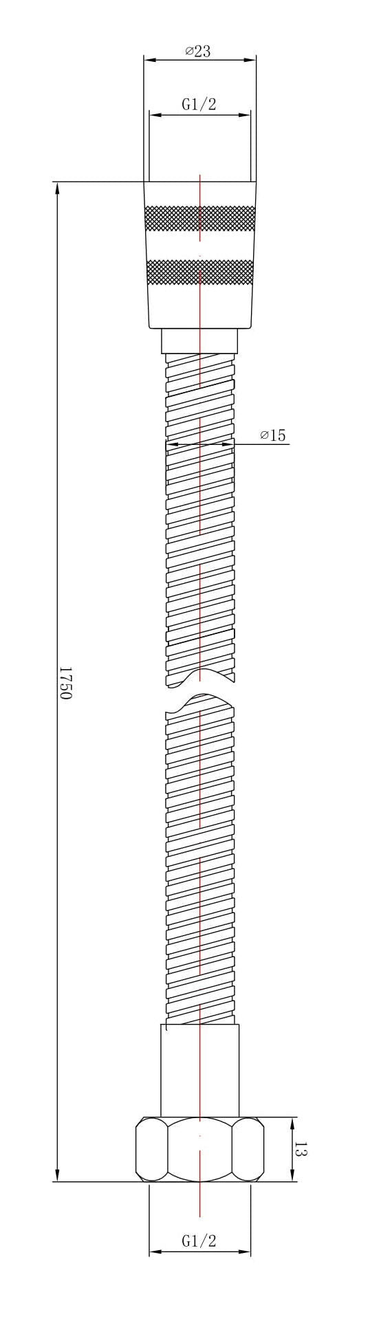 1.75m Chrome Double Lock Shower Flex