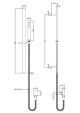 Modern Splash Matt Black Shower Slide Rail Kit