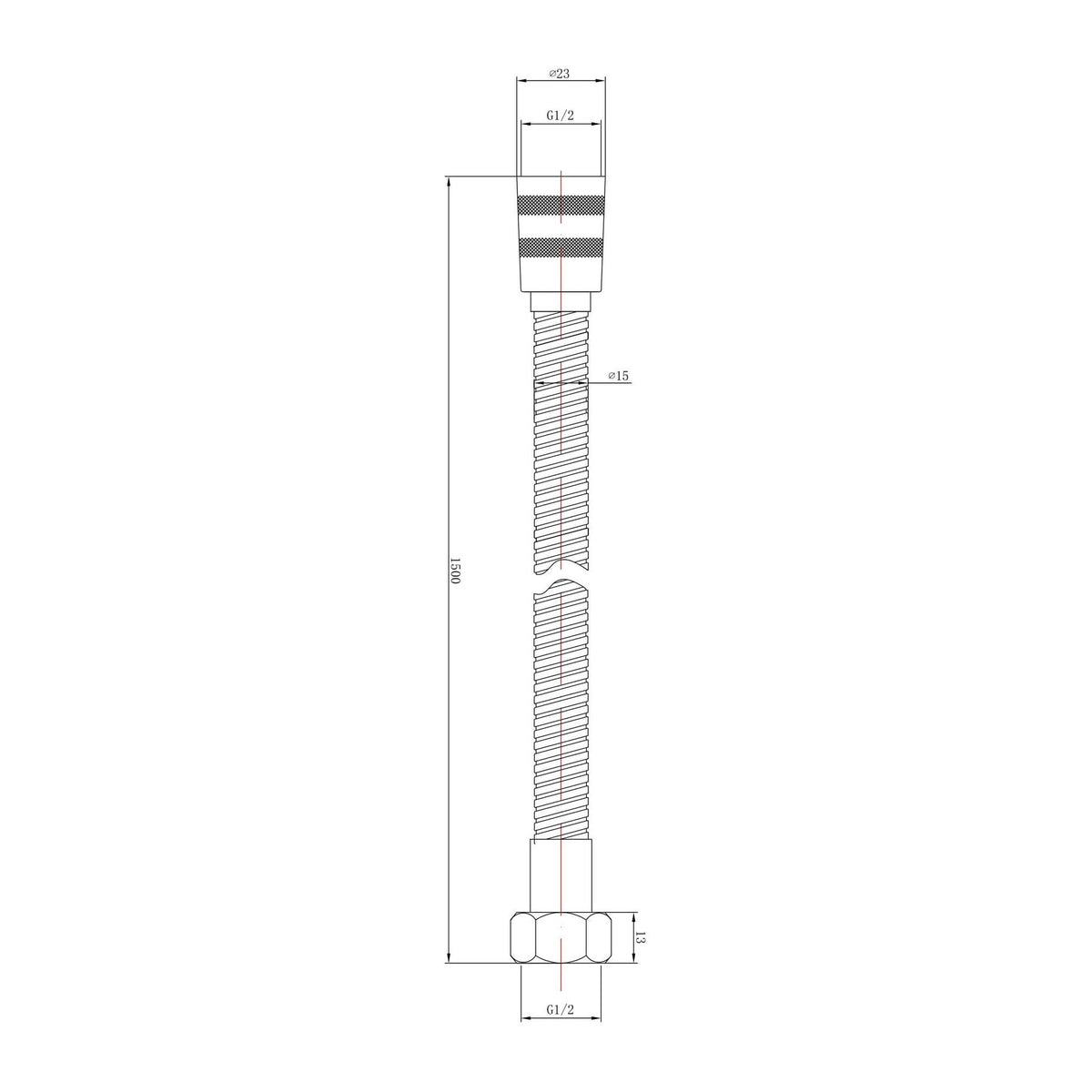 Modern Splash  1.5m Matt Black Double Lock Shower Flex