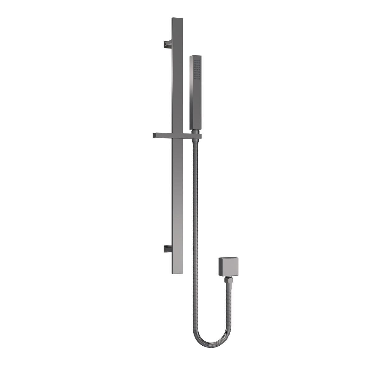 Modern Splash Brushed Pewter Square Shower Slider Rail Kit