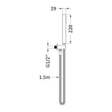 Modern Splash Brushed Pewter Square Shower Handset Kit