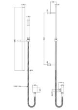 Modern Splash Brushed Brass Shower Slide Rail Kit