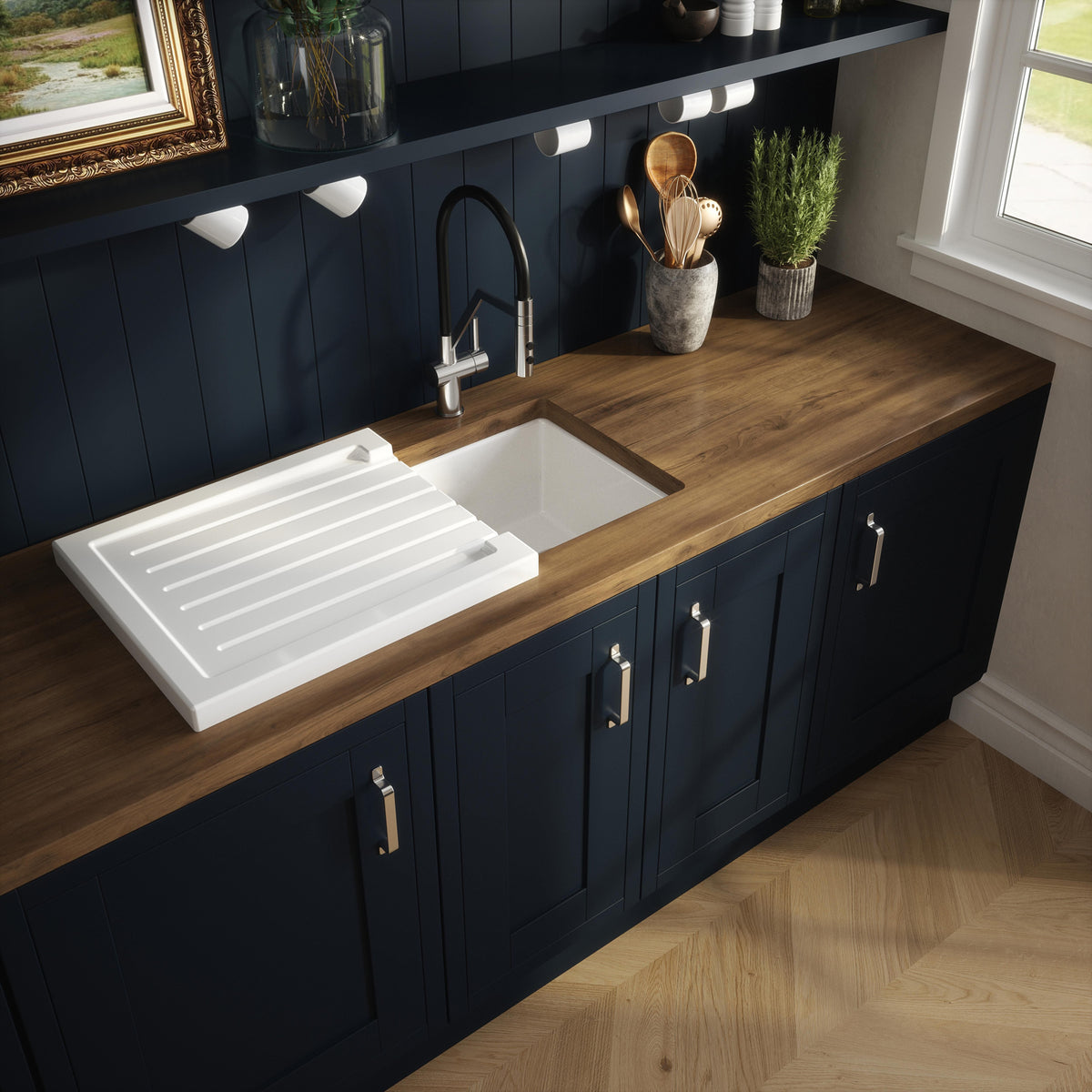 Modern Splash 545mm Fireclay Sink Drainer