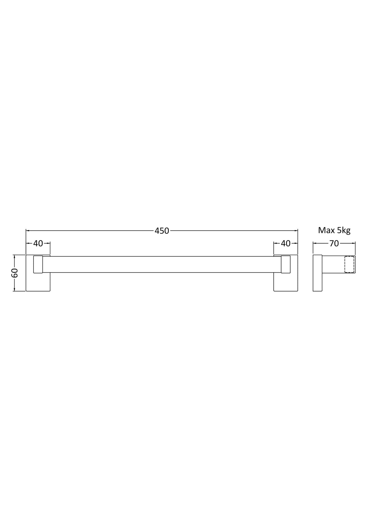 Chrome Magnetic Towel Rail