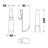 Modern Splash  Black Enclosure Hook For Frameless Enclosures