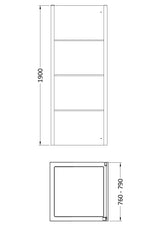 Modern Splash Apex 800mm Matt Black Side Panel