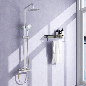 Modern Splash round silver shower set-H-09B