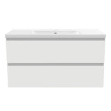 white vanity unit with basin wall-hung