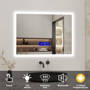Modern Splash LED Rectangle Mirror-BM-HD1502B
