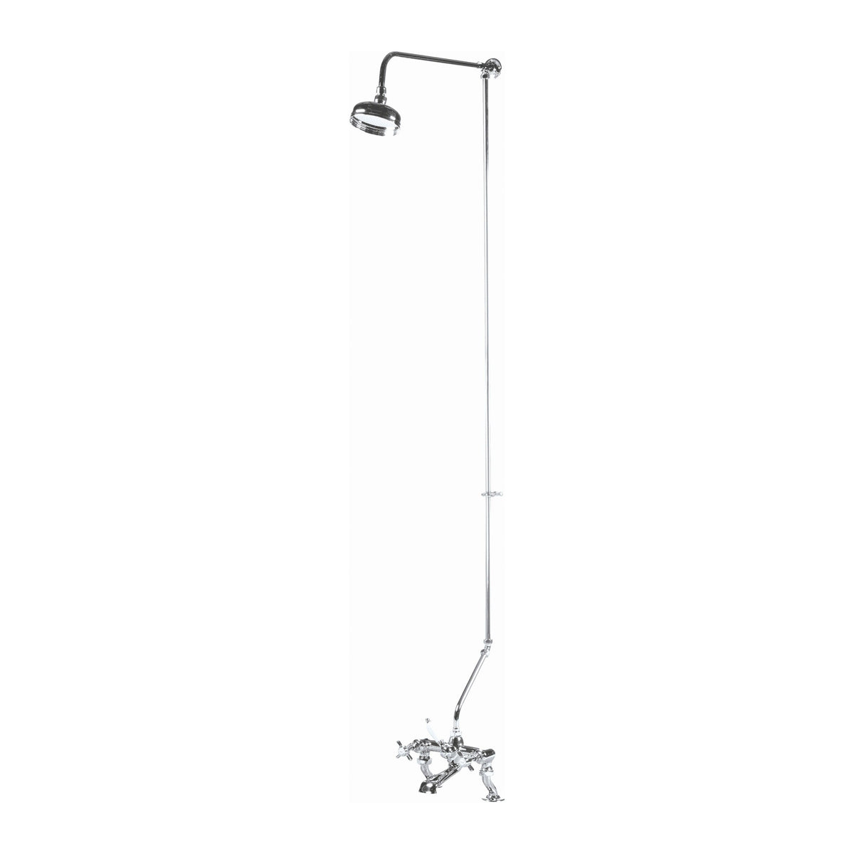 Modern Splash Chrome Rigid Riser Kit Shower Kit