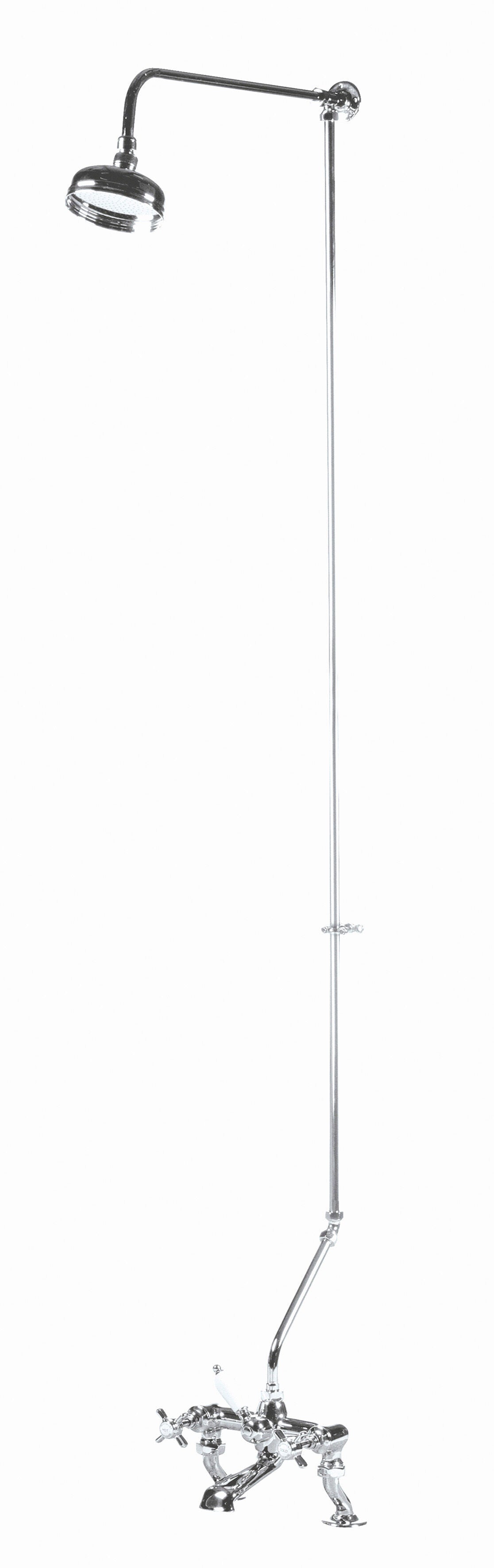 Modern Splash Chrome Rigid Riser Kit Shower Kit