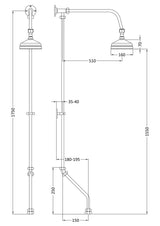 Modern Splash Chrome Rigid Riser Kit Shower Kit