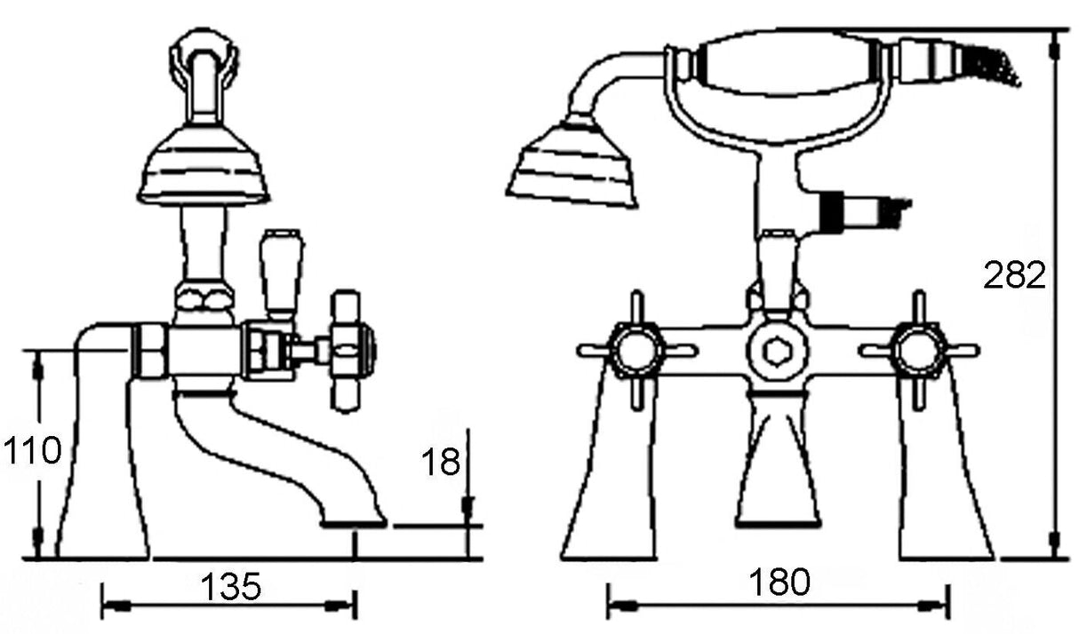 Modern Splash  Alderton Chrome 1/2" Bath Shower Mixer