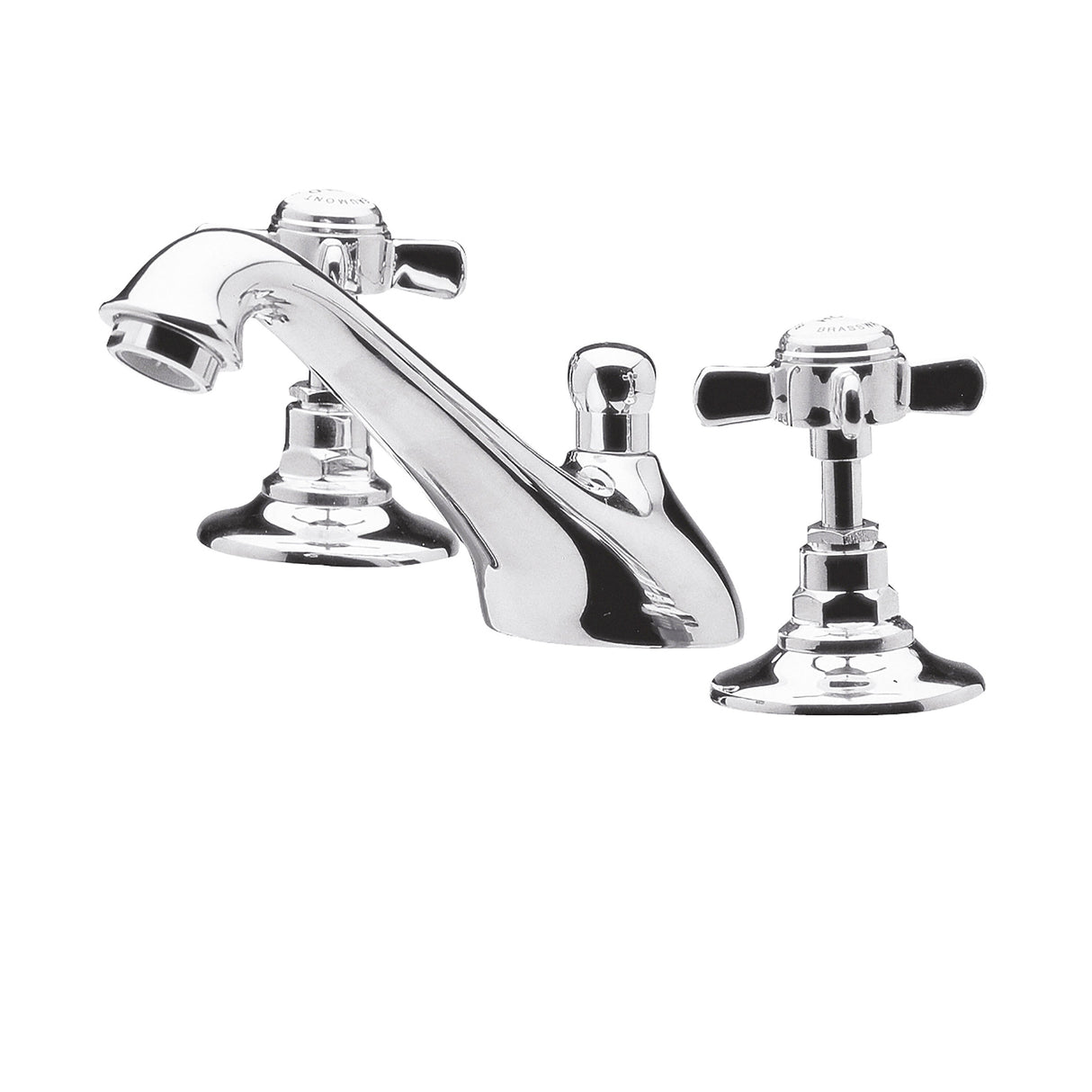 Modern Splash  Alderton 3 Tap Hole Chrome Basin Mixer With Pop up Waste