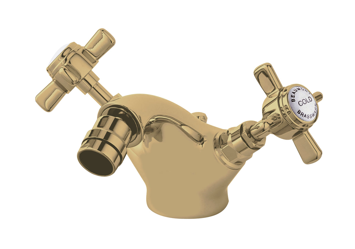 Modern Splash  Alderton Brushed Brass Bidet Mixer and Pop Up Waste