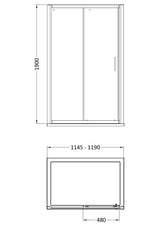 Modern Splash 1200mm Brushed Brass Sliding Shower Door