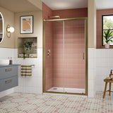 Modern Splash 1200mm Brushed Brass Sliding Shower Door