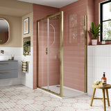 Modern Splash 1200mm Brushed Brass Sliding Shower Door