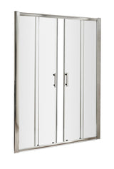 Modern Splash Pacific 1400mm Chrome Double Sliding Shower Door - Square T Shape Handle
