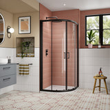 Modern Splash 1000mm Matt Black Quadrant Shower Enclosure