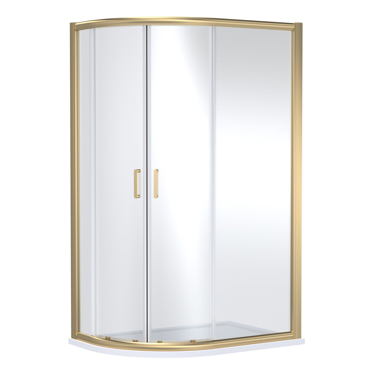 Modern Splash 1200mm Brushed Brass Offset Quadrant Shower Enclosure