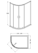 Modern Splash 1200mm Brushed Brass Offset Quadrant Shower Enclosure