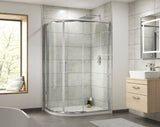 Modern Splash Pacific 800mm Chrome Offset Quadrant Shower Enclosure - Square T Shape Handle