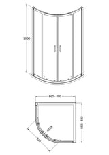 Modern Splash 900mm Brushed Brass Quadrant Shower Enclosure