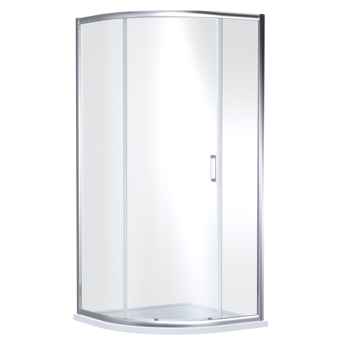 Modern Splash 900mm Chrome Single Entry Curved Shower Enclosure