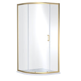 Modern Splash 900mm Brushed Brass Single Entry Curved Shower Enclosure