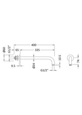 Chrome Wall-Mounted Shower Arm