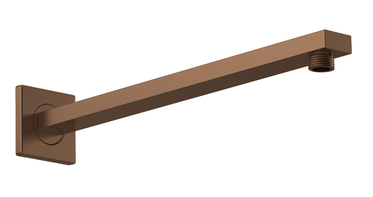 Modern Splash Brushed Bronze Square Wall-Mounted Shower Arm