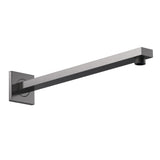 Modern Splash Rectangular Brushed Pewter Small Rectangular Shower Arm