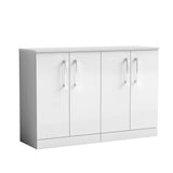 Modern Splash 1200mm Gloss White 4 Door Floor Standing Vanity Unit With Co-ordinating Worktop
