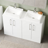 Modern Splash 1200mm Gloss White 4 Door Floor Standing Vanity Unit With Co-ordinating Worktop