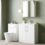 Modern Splash 800mm Gloss White 2 Door Floor  Standing Vanity Unit With Mid-Edge Basin
